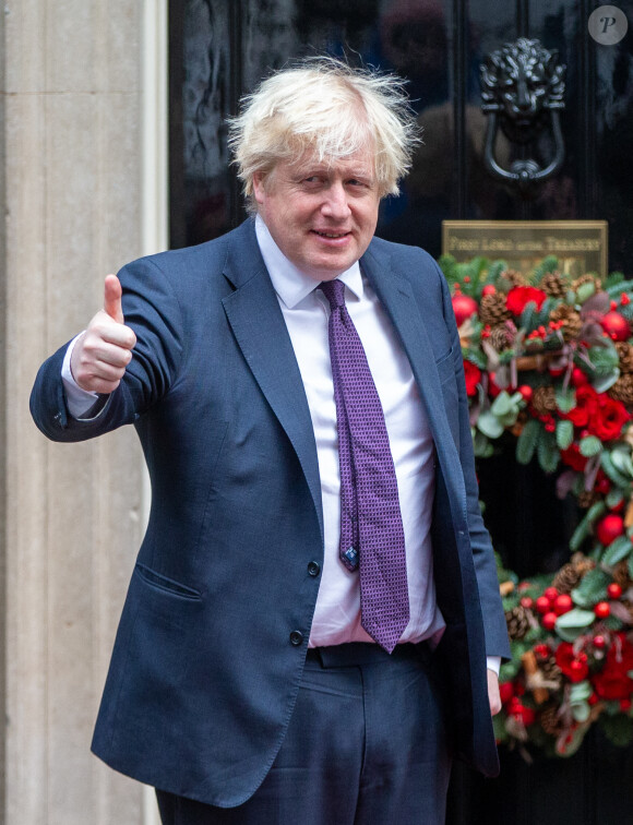 Boris Johnson (Premier ministre du Royaume-Uni), reçoit le sultan de Brunei Hassanal Bolkiah au 10 Downing Street à Londres, le 3 décembre 2021. © Tayfun Salci/Zuma Press/Bestimage 