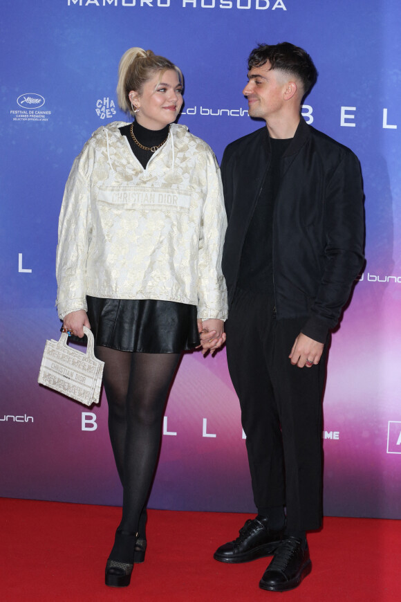 Louane et Florian Rossi lors de la première de "Belle" au Grand Rex, à Paris, le 6 décembre 2021. Photo by Jerome Domine/ABACAPRESS.COM