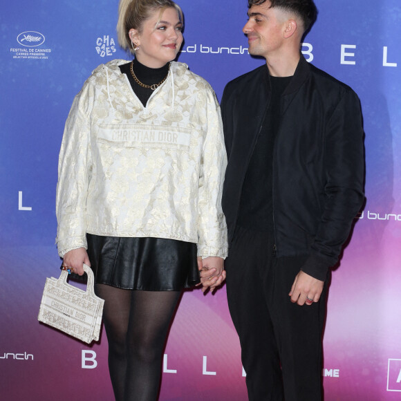 Louane et Florian Rossi lors de la première de "Belle" au Grand Rex, à Paris, le 6 décembre 2021. Photo by Jerome Domine/ABACAPRESS.COM