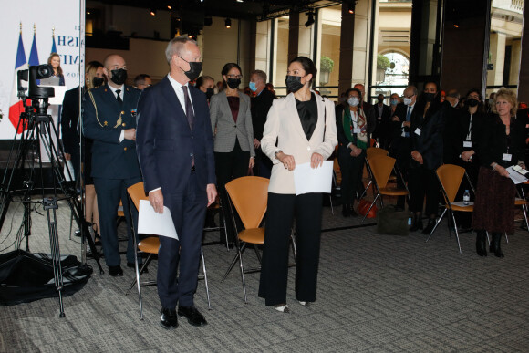 Håkan Åkesson (Hakan Akesson, ambassadeur de Suède en France), S.A.R. la princesse Victoria de Suède lors du 6ème sommet d'affaires franco-suédois sur la décarbonisation de l'économie au pavillon Vendôme à Paris, France, le 6 décembre 2021. © Christophe Clovis/Bestimage