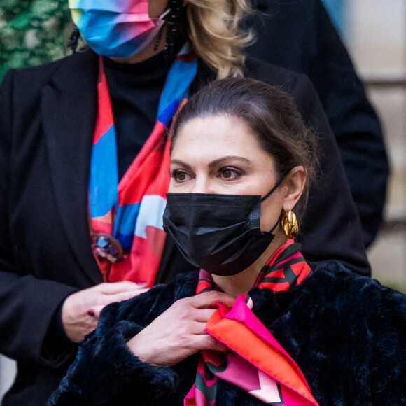 La princesse Victoria de Suède est en visite à l'institut suédois à Paris le 5 décembre 2021