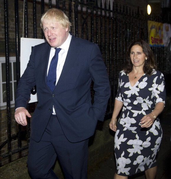Boris Johnson et Marina Wheeler vont voter pour le référendum concernant l'Union Europèenne (Brexit) à Londres, le 23 juin 2016.