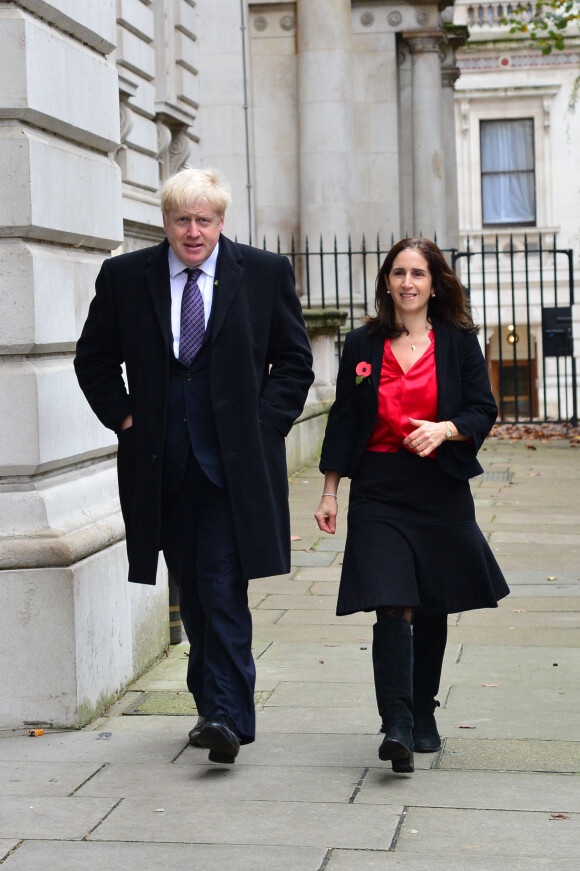 Boris Johnson et Marina Wheeler - Cérémonie du souvenir durant le "Remembrance Day" au Cénotaphe de Whitehall à Londres, le 8 novembre 2015.
