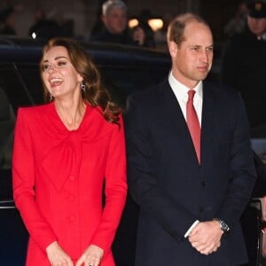 Le prince William, duc de Cambridge, et Catherine (Kate) Middleton, duchesse de Cambridge, assistent au service de chant communautaire Together At Christmas à l'abbaye de Westminster, à Londres, Royaume Uni, le 8 décembre 2021. 