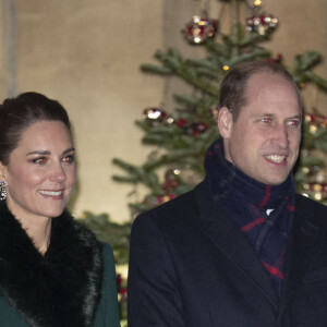 Catherine Kate Middleton, duchesse de Cambridge, le prince William, duc de Cambridge - La famille royale se réunit devant le chateau de Windsor pour remercier les membres de l'Armée du Salut et tous les bénévoles qui apportent leur soutien pendant l'épidémie de coronavirus (COVID-19) et à Noël le 8 décembre 2020. 