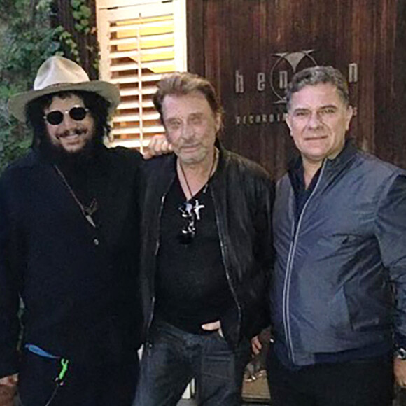 Le producteur Don Was, Johnny Hallyday, Thierry Chassagne - Photos de la collection personnelle de Johnny Hallyday données par Laeticia Hallyday.