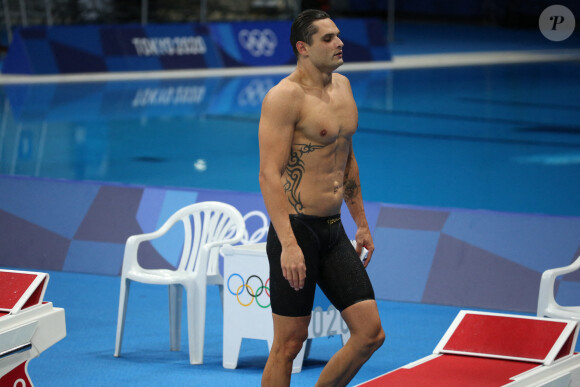 Florent Manaudou, médaille d'argent du 50 m nage libre aux jeux olympiques Tokyo 2020 (23 juillet - 8 août 2021), le 1er août 2021.