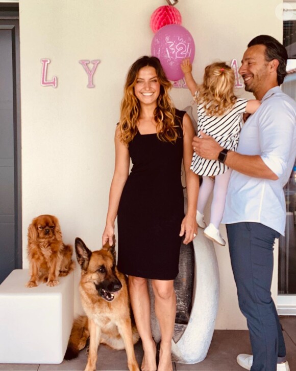 Laetitia Milot et son mari Badri fêtent l'anniversaire de sa fille Lyana (2 ans). Mai 2020.