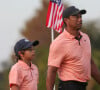 Charlie Woods, participe au tournoi de golf PNC sous le regard de son père Tiger Woods à Orlando.