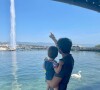 Julien Dereims, le mari d'Anouchka Delon, avec leur fils Lino sur Instagram, août 2021.