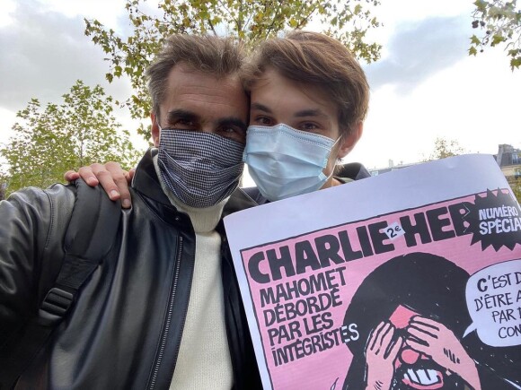 Raphaël Enthoven et son fils Aurélien sur Instagram, 2021.