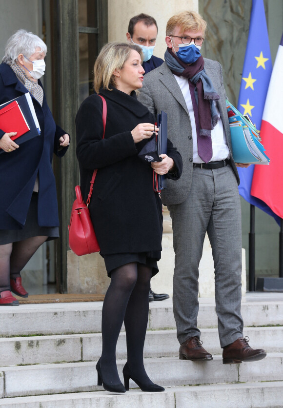 Barbara Pompili, Marc Fesneau - Sortie du conseil des ministres au palais de l'Elysée à Paris le 24 novembre 2021. © Panoramic / Bestimage