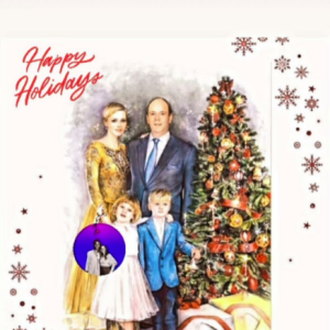 Jazmin Grace Grimaldi ajoute une photo d'elle et de son demi-frère Alexandre sur la carte de voeux de son père le prince Albert et son épouse la princesse Charlene. Sur Instagram, le 22 décembre 2021.