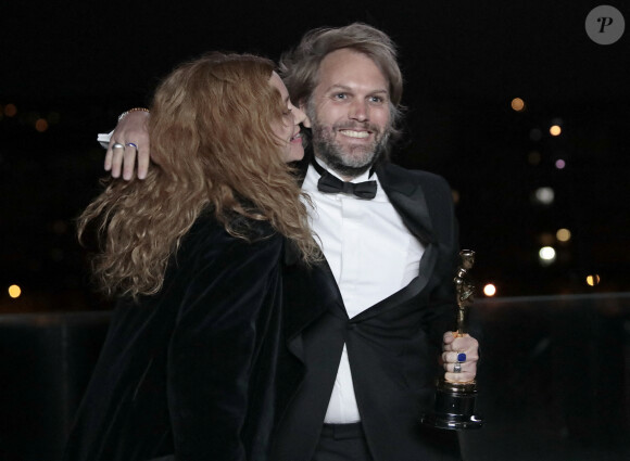 Florian Zeller et sa femme Marine Delterme - Projection du film "The Father" et remise d'Oscar sur le toit des studios Canal+ à Paris, le 25 avril 2021. © Photoshot/Pool/Panoramic/Bestimage