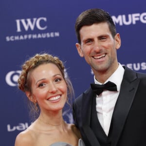 Novak Djokovic et sa femme Jelena Ristic lors de la soirée des "Laureus World sports Awards" à Monaco, le 18 février, 2019. © Claudia Albuquerque/Bestimage