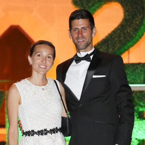 Novak Djokovic et sa femme Jelena Djokovic lors du dîner des champions de Wimbledon à Guildhall à Londres