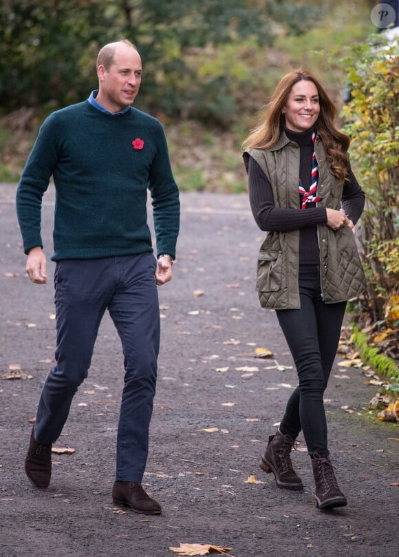 Le prince William, duc de Cambridge, Catherine Kate Middleton, duchesse de Cambridge lors d'une visite aux scouts à Alexandra Park pour leur campagne PromiseToThePlanet des scouts à Glasgow en marge de la COP26 le 1er novembre 2021.