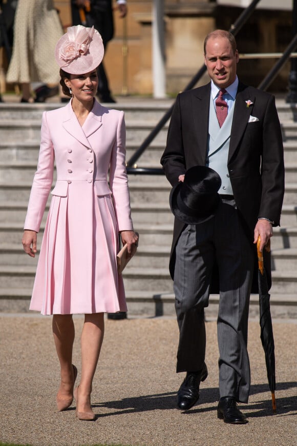 Le prince William, duc de Cambridge, et Catherine (Kate) Middleton, duchesse de Cambridge, lors de la garden-party royale de Buckingham Palace. Londres, le 21 mai 2019.