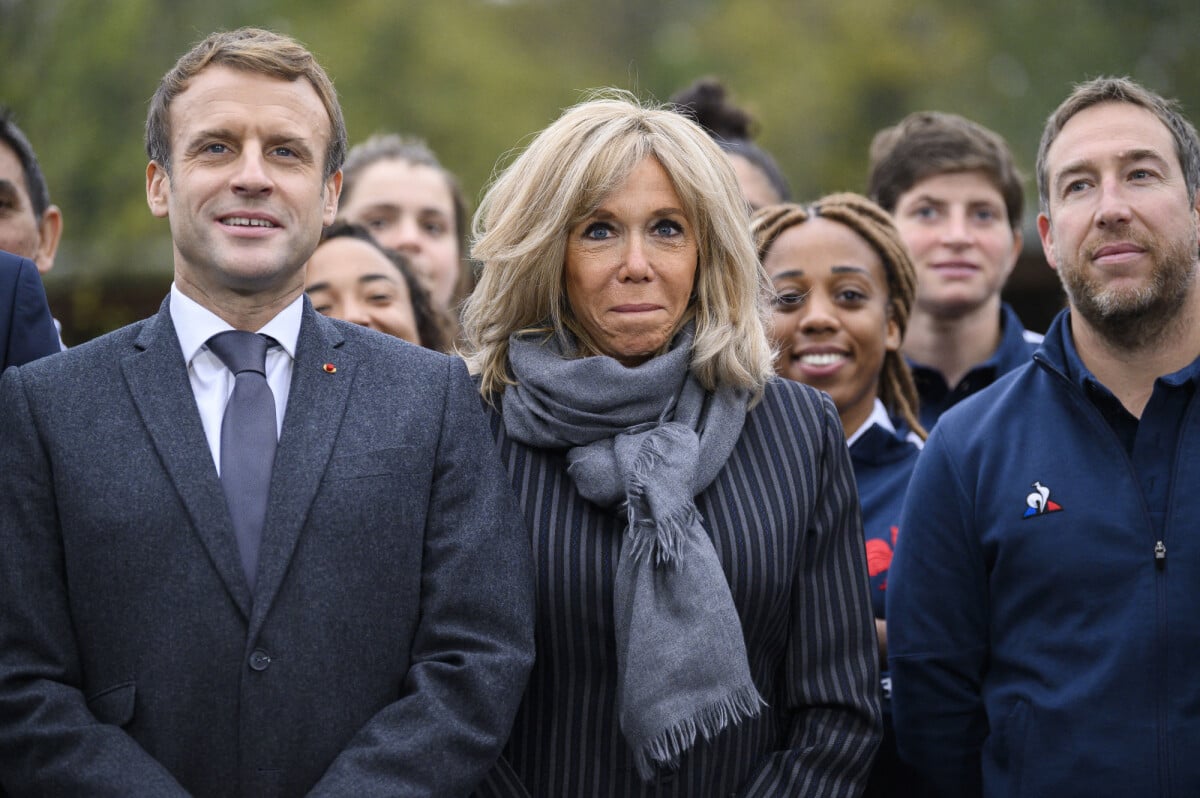 Photo : Le Président De La République Française, Emmanuel Macron Et Sa ...