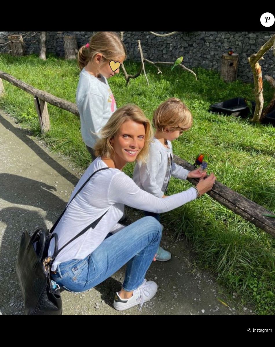 Sylvie Tellier avec Roméo et Margaux dans un zoo