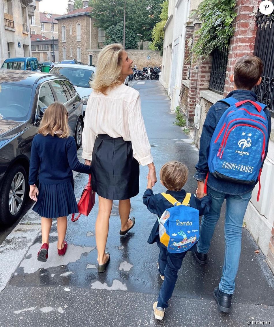 Sylvie Tellier avec ses enfants, rentrée 2021