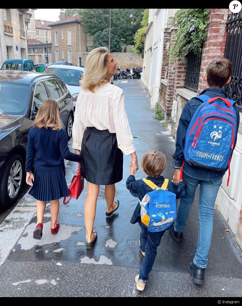 Sylvie Tellier avec ses enfants, rentrée 2021