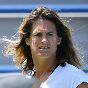 Lucas Pouille et sa coach Amélie Mauresmo - Les joueurs de tennis s'entraînent lors du tournoi US Open au sein de l'USTA National Tennis Center à New York, le 25 août 2019. © Antoine Couvercelle / Panoramic / Bestimage