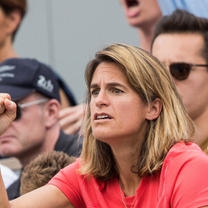 Amélie Mauresmo dans les tribunes lors des internationaux de tennis de Roland Garros à Paris, France, le 31 mai 2019. © Jacovides-Moreau/Bestimage