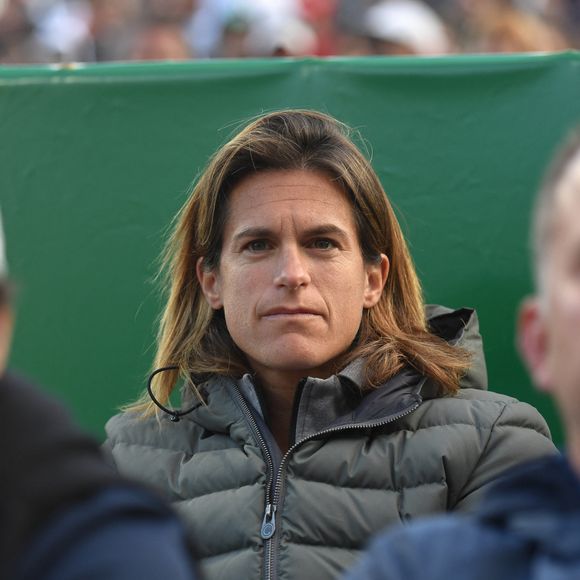 Amélie Mauresmo - Lucas Pouille vs Stanislas Wawrinka - Tennis Rolex Monte Carlo Masters 2019 le 14 avril 2019. © Lionel Urman/Bestimage