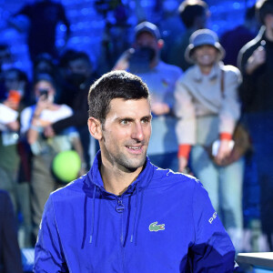 Novak Djokovic, vainqueur du match de tennis contre A.Rublev, lors du Masters à Turin. Le serbe se qualifie pour les demi-finales. Le 17 novembre 2021 © ANSA / Zuma Press / Bestimage