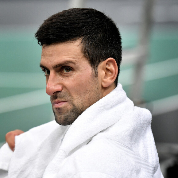 Novak Djokovic remporte la finale homme du Rolex Paris Masters face à Daniil Medvedev le 7 novembre 2021. © Veeren/Bestimage