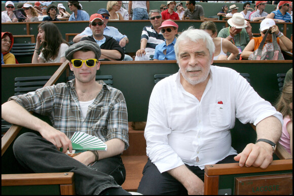 Jacques Weber et son fils Stanley - Tournoi de tennis de Roland-Garros. Le 24 mai 2009.