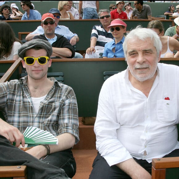 Jacques Weber et son fils Stanley - Tournoi de tennis de Roland-Garros. Le 24 mai 2009.