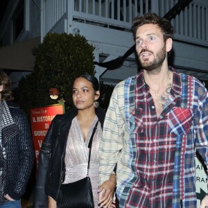 Exclusif - Matt Pokora (M. Pokora) et sa femme Christina Milian ont dîné avec Tony Parker au restaurant Giorgio Baldi à Santa Monica le 9 janvier 2021. 