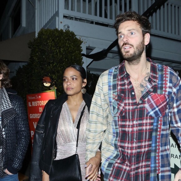 Exclusif - Matt Pokora (M. Pokora) et sa femme Christina Milian ont dîné avec Tony Parker au restaurant Giorgio Baldi à Santa Monica le 9 janvier 2021. 