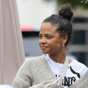 Semi-Exclusif - Matt Pokora (M. Pokora), sa femme Christina Milian et leur fils Isaiah sont allés déjeuner au restaurant Mauro's Cafe à West Hollywood, Los Angeles, le 7 juin 2021.
