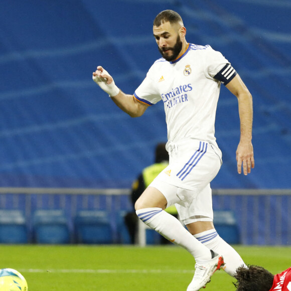 Karim Benzema lors du match de football "Real Madrid vs Rayo Vallecano" au stade Bernabeu à Madrid. Le 6 novembre 2021 © Apo Caballero-DAX / Zuma Press / Bestimage