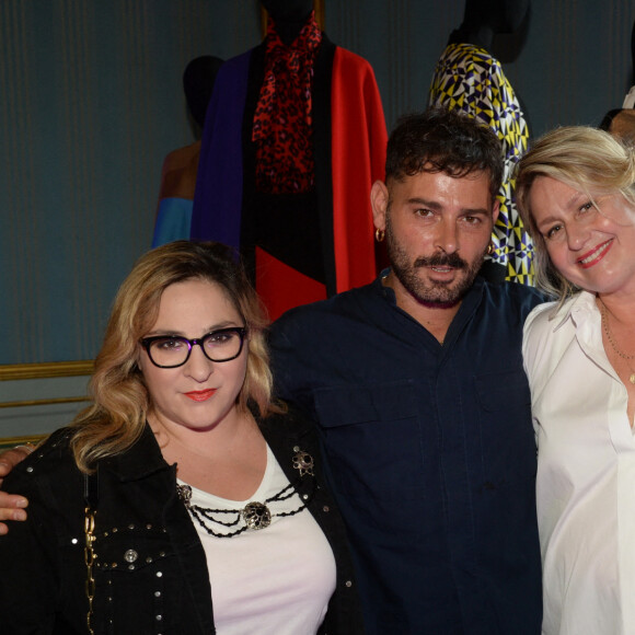 Marilou Berry, le créateur Fausto Puglisi, Luana Belmondo à la soirée de lancement de la collection capsule Marina Rinaldi by Fausto Puglisi à l'hôtel d'Evreux à Paris le 2 juillet 2018. © Rachid Bellak / Bestimage 