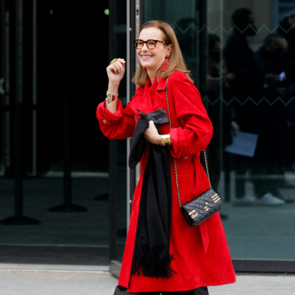 Carole Bouquet arrive au défilé de mode Haute-Couture 2022 "Chanel" Grand Palais Ephémère à Paris. Le 25 Janvier 2022 © Veeren-Christophe Clovis / Bestimage