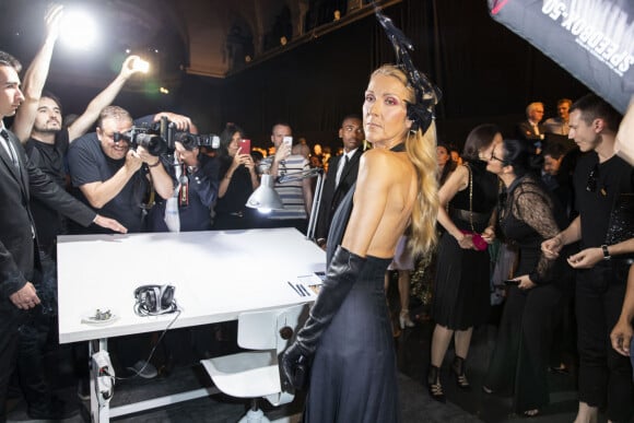 Céline Dion au défilé Schiaparelli haute couture Automne-Hiver 2019/2020 à Paris le 1er juillet 2019. © Olivier Borde/Bestimage 