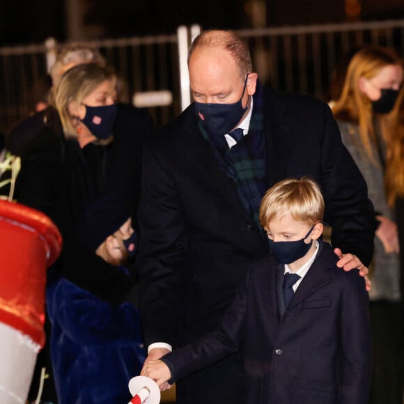 le prince Albert II de Monaco, Le prince héréditaire Jacques lors de la célébration de la sainte Dévote, Sainte Patronne de Monaco, sur le quai Albert 1er le 26 janvier 2022 © Claudia Albuquerque / Bestimage