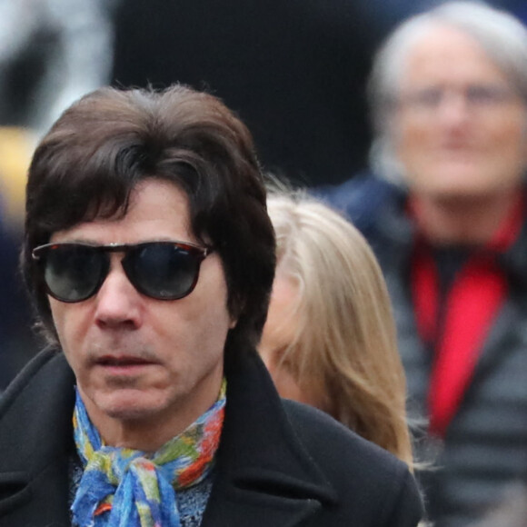Jean-Luc Lahaye - Arrivées aux obsèques de Michou en l'église Saint-Jean de Montmartre à Paris. Le 31 janvier 2020