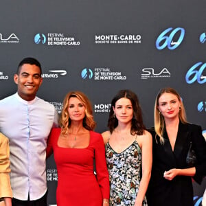 Samy Gharbi, Hector Langevin, Camille Genau, Terence Telle, Ingrid Chauvin, Julie Sassoust, Aurelie Pons ,Clement Remiens, Alexandre Brasseur et Catherine Marchal lors de la soirée d'ouverture du 60ème Festival de Télévision de Monte-Carlo au Grimaldi Forum à Monaco, le 18 juin 2021. © Bruno Bébert/Bestimage 