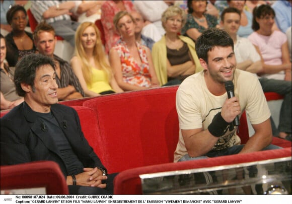 Gérard Lanvin et son fils Manu Lanvin - Enregistrement de l'émission "Vivement dimanche".