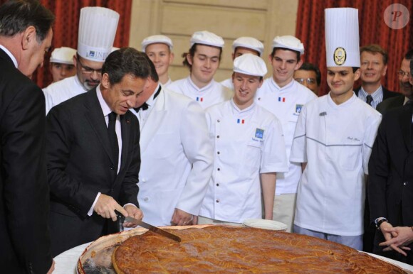 Tirage des rois à l'Elysée avec Nicolas Sarkozy, le 5 janvier 2010 !