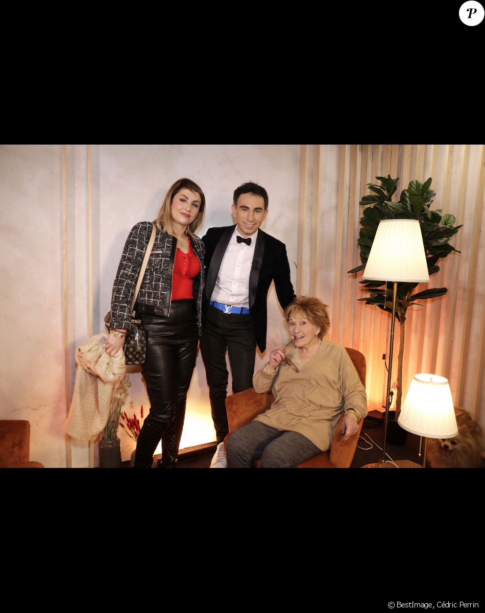 Jordan de Luxe, Marion Game et Amandine Pellissard lors de l'enregistrement de l'émission "Chez Jordan" à Paris le 28 janvier 2022. © Cédric Perrin / Bestimage Exclusive - No web en Suisse / Belgique Tv show "Chez Jordan" in Paris on january 28th 2022