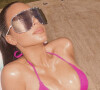 Kim Kardashian, torride en bikini, profite de vacances. Janvier 2022.