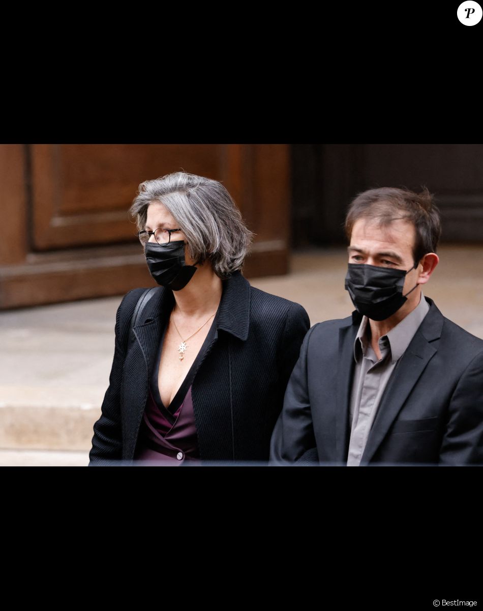 Arrivées aux obsèques de Thierry Mugler au temple protestant de l'Oratoire du Louvre à Paris le 4 février 2022.