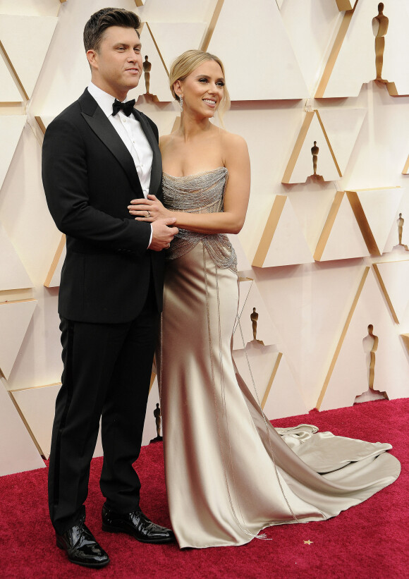 Scarlett Johansson et son fiancé Colin Jost - 92e cérémonie des Oscars 2020 au Hollywood and Highland à Los Angeles, le 9 février 2020.