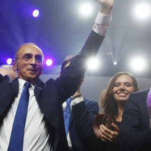 Sarah Knafo - Le candidat à la présidence du parti d'extrême droite français "Reconquête!", Eric Zemmour lors de son rassemblement électoral au Grand Palais à Lille, France, le 5 février 2022